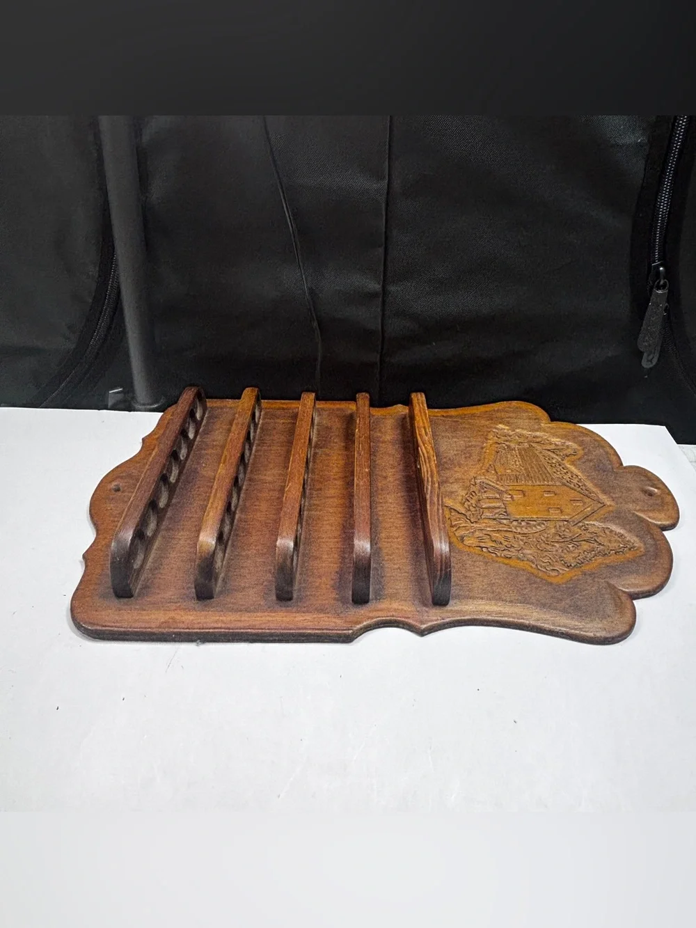 Vintage Wooden Thimble Wall Hanging Shelf holds 35 grandma country
